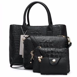Versatile Alligator PU Leather Handbag Set